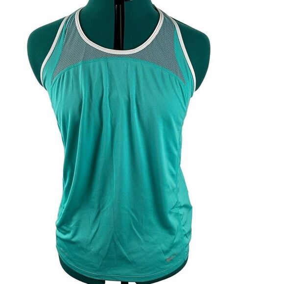 Nike teal and white athletic top- size M - Picture 1 of 10